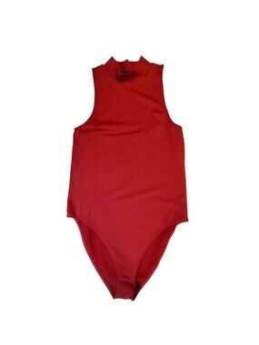 A New Day Sleeveless Dark Pink High-Neck Bodysuit With Snap Closure - Size S